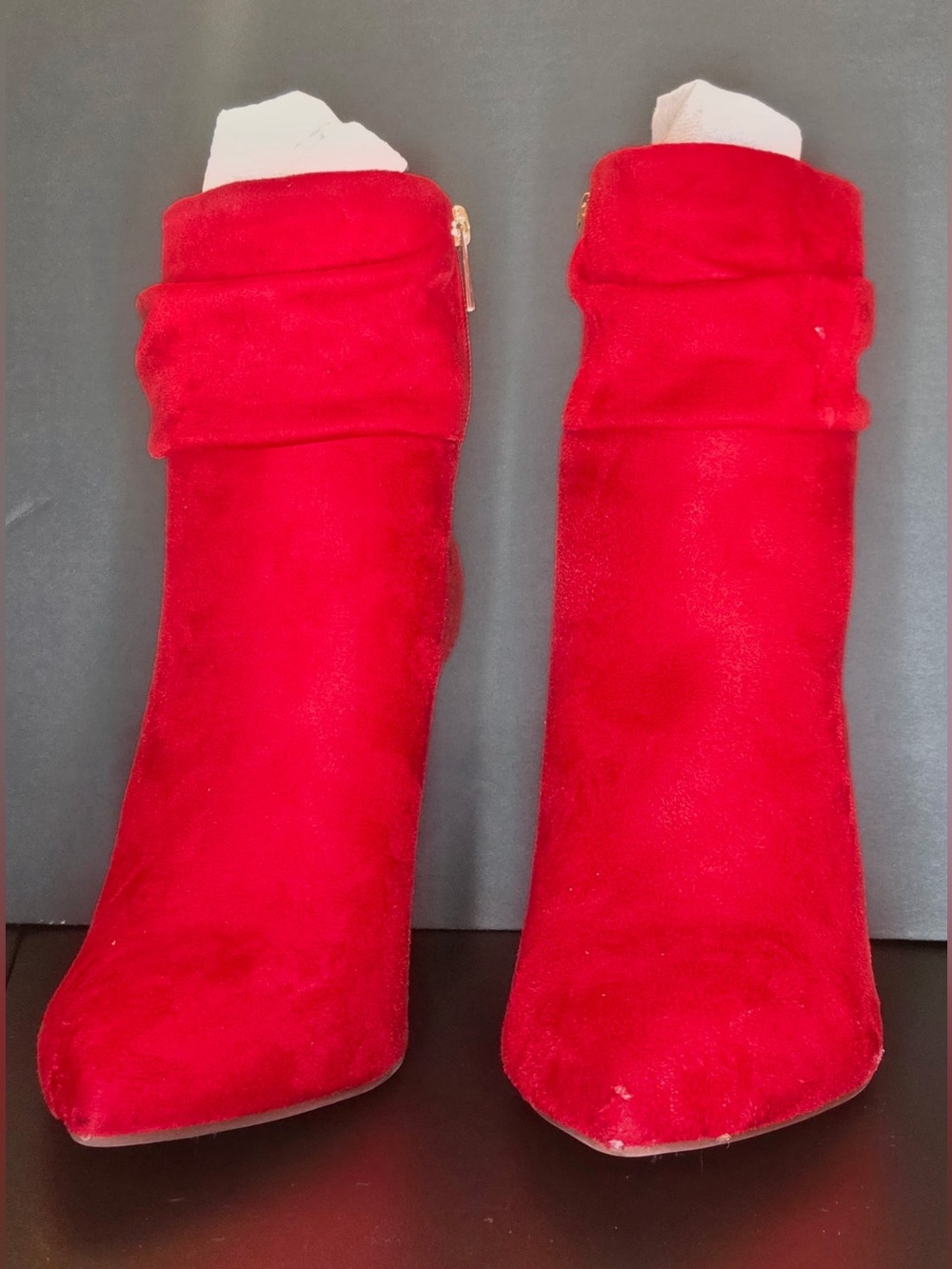 Jessica Simpson Red Suede Stiletto Ankle Boots Size 9.5